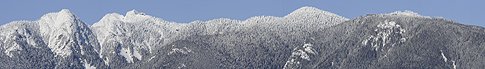 Snow on the Lions at grouse Mountain