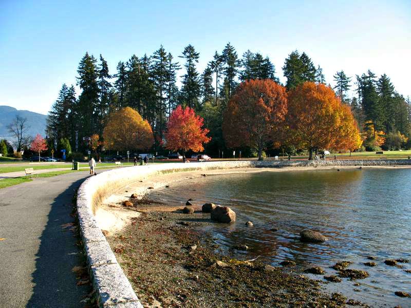 Seawall around Stanley Park in Vancouver BC