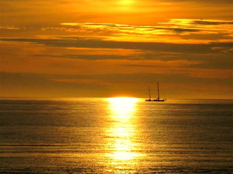 Stanley Park and Sailboat Sunset