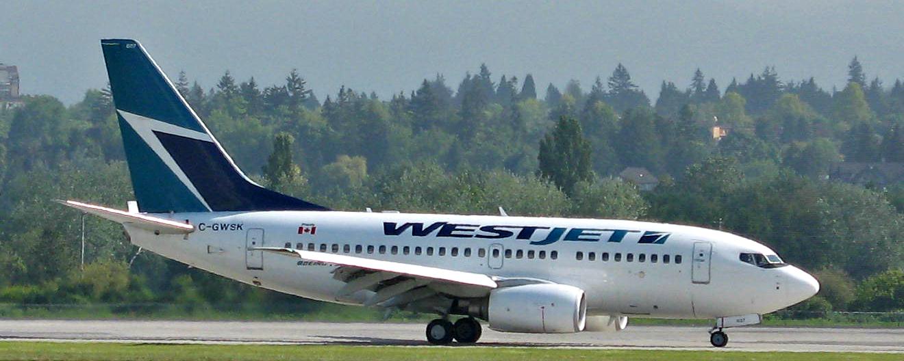 WestJet Flight at Vancouver Airport